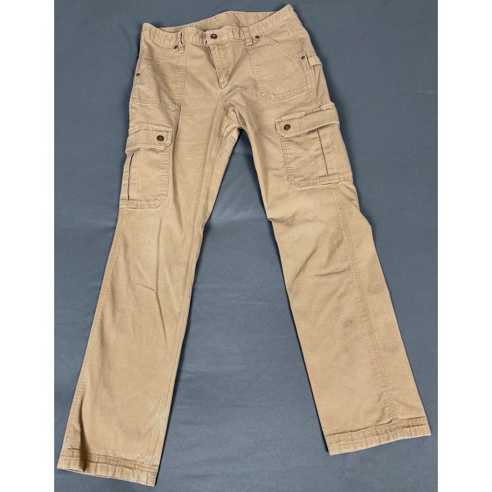 Duluth Trading Co Cargo Pants Womens 10 Tan DuluthFlex Fire Hose Workwear